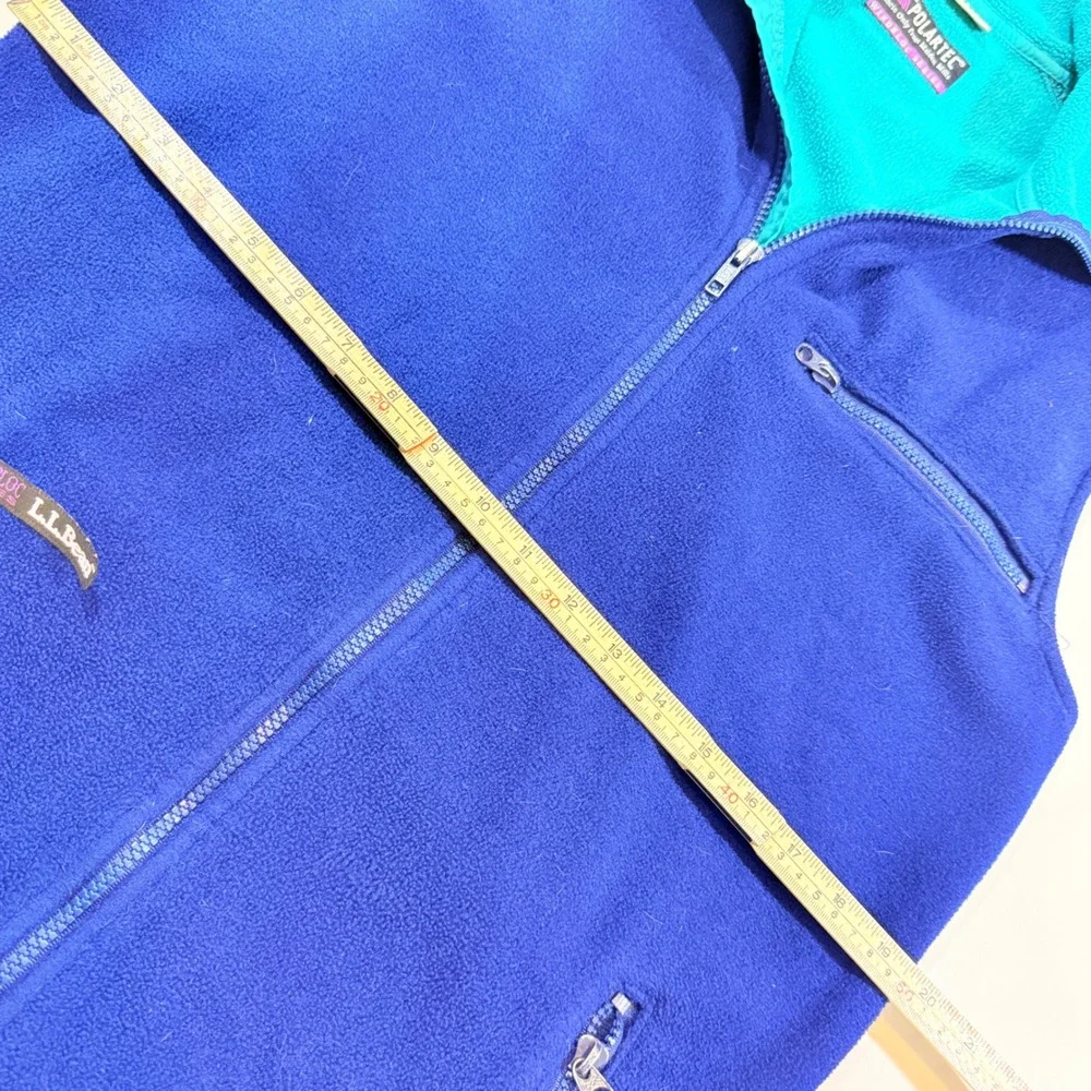 Vintage LL Bean Polartec Windbloc Vest Mens L Blue Teal Good Vintage Gorpcore